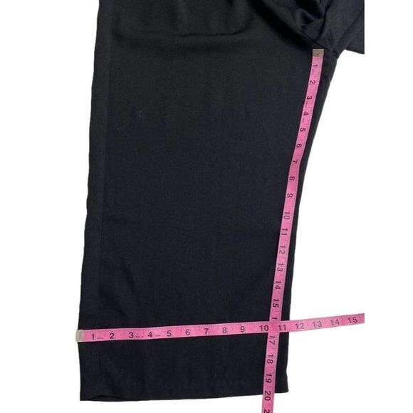 Adrianna Papell Black High Waisted Cropped Capri Paper Bag Pants Sz 8 - Picture 8 of 8